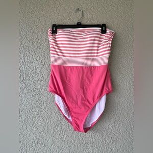 Tommy Bahama Pink and White Striped Women’s Swim Suit~No pilings
